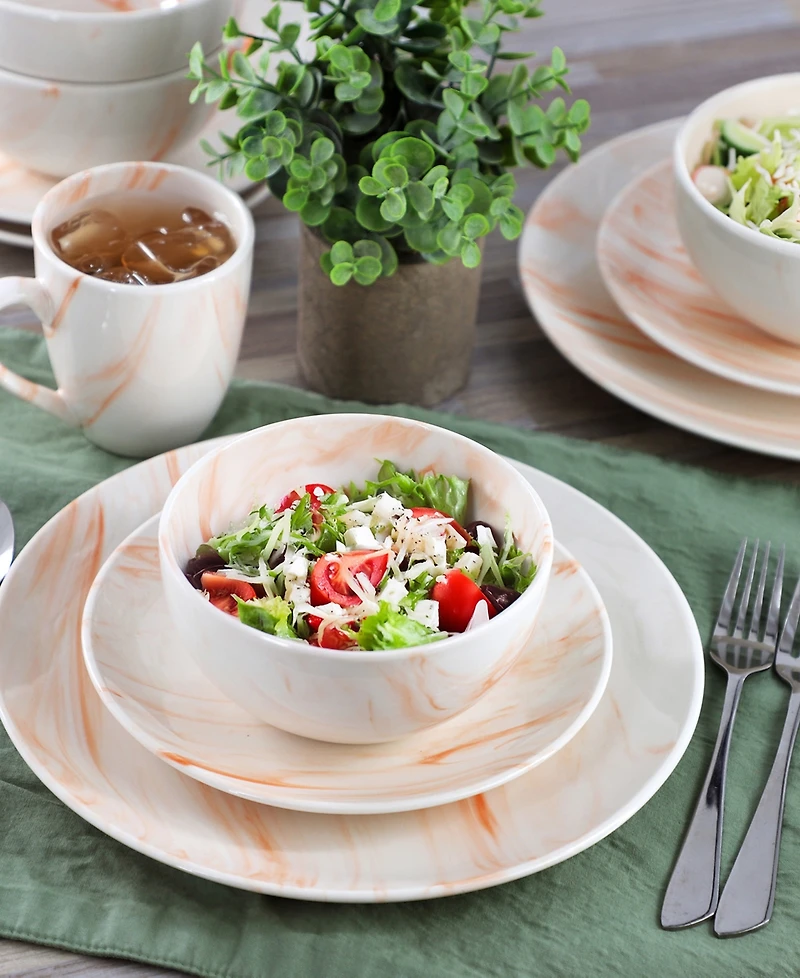 Elama Marble 16 Pc. Dinnerware Set, Service for 4