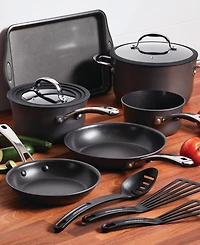 Rachael Ray Cook + Create Hard Anodized Nonstick Cookware Set, 11 Piece