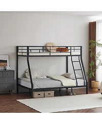 Slickblue Twin Over Full Metal Bunk Bed – Sturdy Bunk for Kids, Teens, and Adults