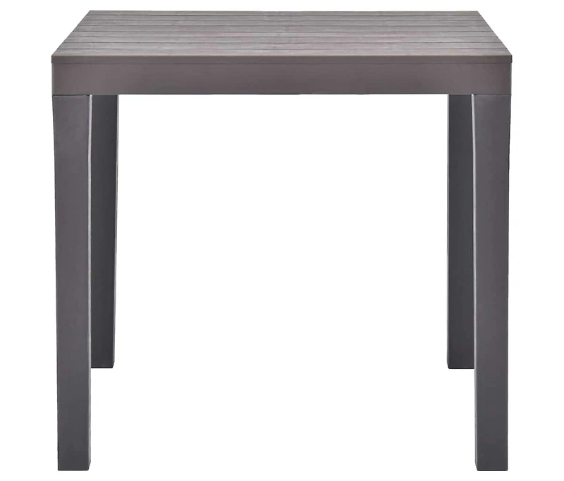 vidaXL Patio Table Mocca 30.7"x30.7"x28.3" Plastic