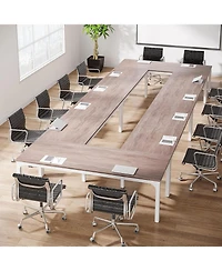 Tribesigns 78.74-Inch Conference Table Set of 2, 13FT Room Table, Large Rectangle Meeting Seminar for 8-10 Person,Long Business T