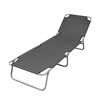 vidaXL Foldable Sunlounger with Adjustable Backrest Gray