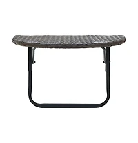 vidaXL Balcony Table Brown 23.6"x23.6"x15.7" Poly Rattan