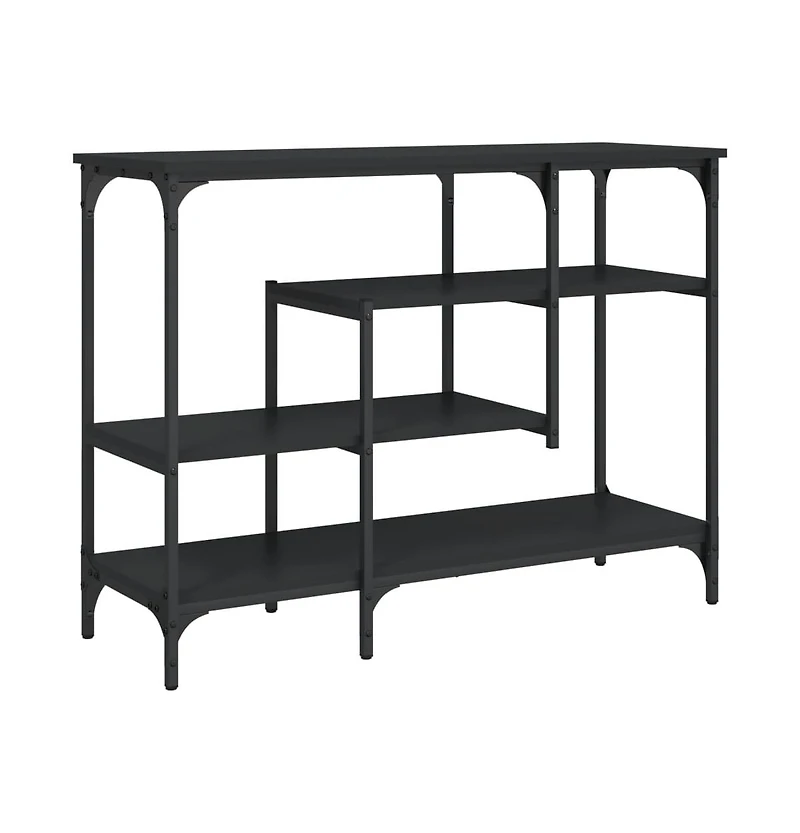 vidaXL Console Table with Shelves Black 39.4"x13.8"x29.5"