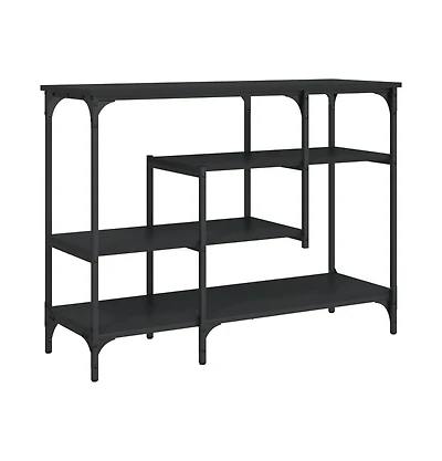 vidaXL Console Table with Shelves Black 39.4"x13.8"x29.5"