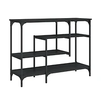 vidaXL Console Table with Shelves Black 39.4"x13.8"x29.5"