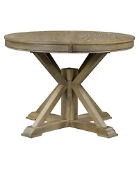 Slickblue Retro Extendable Dining Table with 12-Inch Leaf for Functional Dining and Living Room Spaces