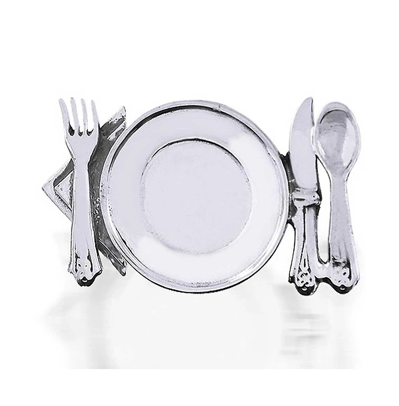 Bling Jewelry Unique Gift Chef Shirt Cufflink Gourmet Kitchen Knife Fork Silver Cufflinks
