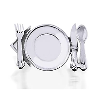 Bling Jewelry Unique Gift Chef Shirt Cufflink Gourmet Kitchen Knife Fork Silver Cufflinks