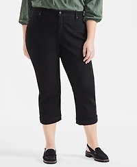 Style & Co Plus Mid-Rise Curvy-Fit Cropped Jeans, Exclusively at Macy's