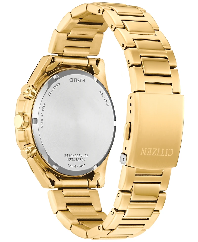 Citizen Eco-Drive Men's Chronograph Gold-Tone Stainless Steel Bracelet Watch 41mm