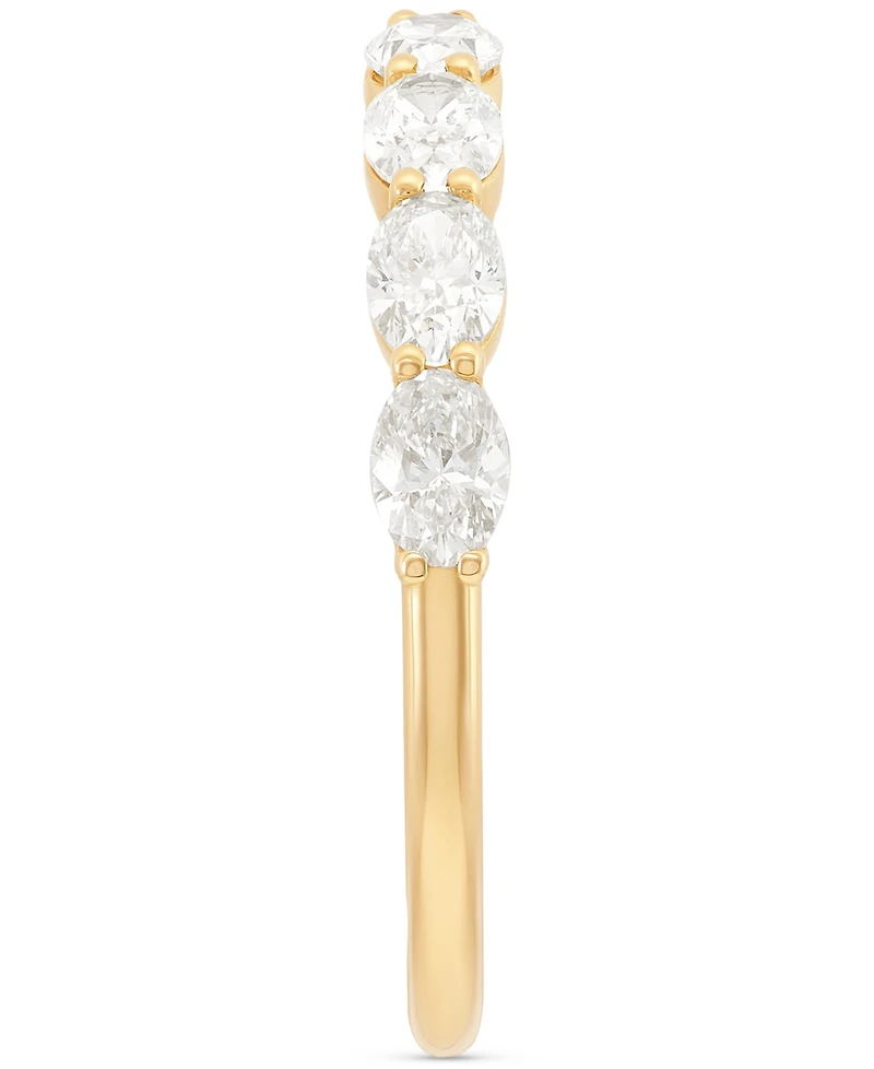 Diamond Oval Horizontal Seven Stone Band (1-1/20 ct. t.w.) in 14k Gold