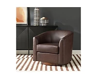 Althea Modern Swivel Barrel Chair with Sturdy Solid Wood Base