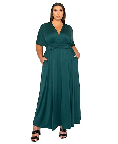 L I V D Plus Raffi Empire Waist Pocket Maxi Dress