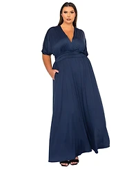 L I V D Plus Raffi Empire Waist Pocket Maxi Dress