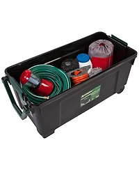 Iris 169 Quart Remington Store-It-All Tote with Handle, Black/Green