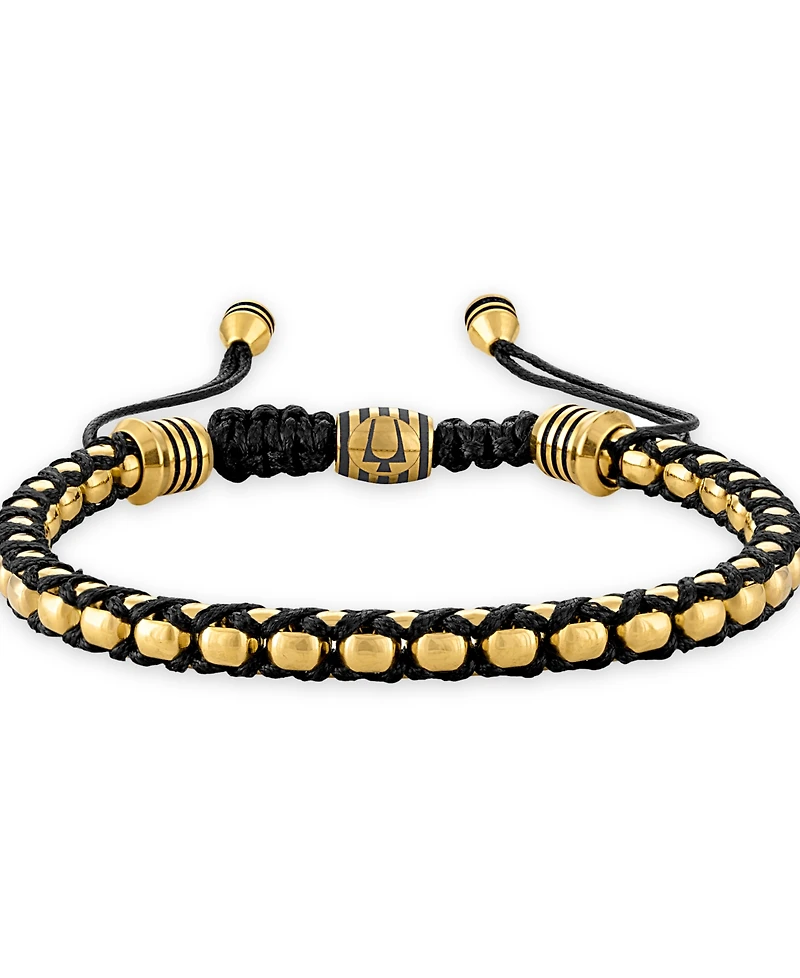 Bulova Gold-Tone Icon Beaded Bolo Bracelet