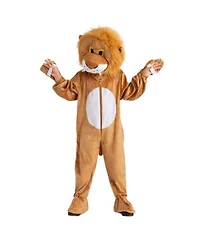 Dress Up America Lion Jumpsuit Head Mask Mascot Costume Kids Girls Boys