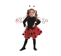 Dress Up America Ladybug Dress, Wings & Headband Costume Set - Kids Girls