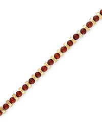 Bulova Red Jasper & Gold-Tone Stainless Steel Bracelet