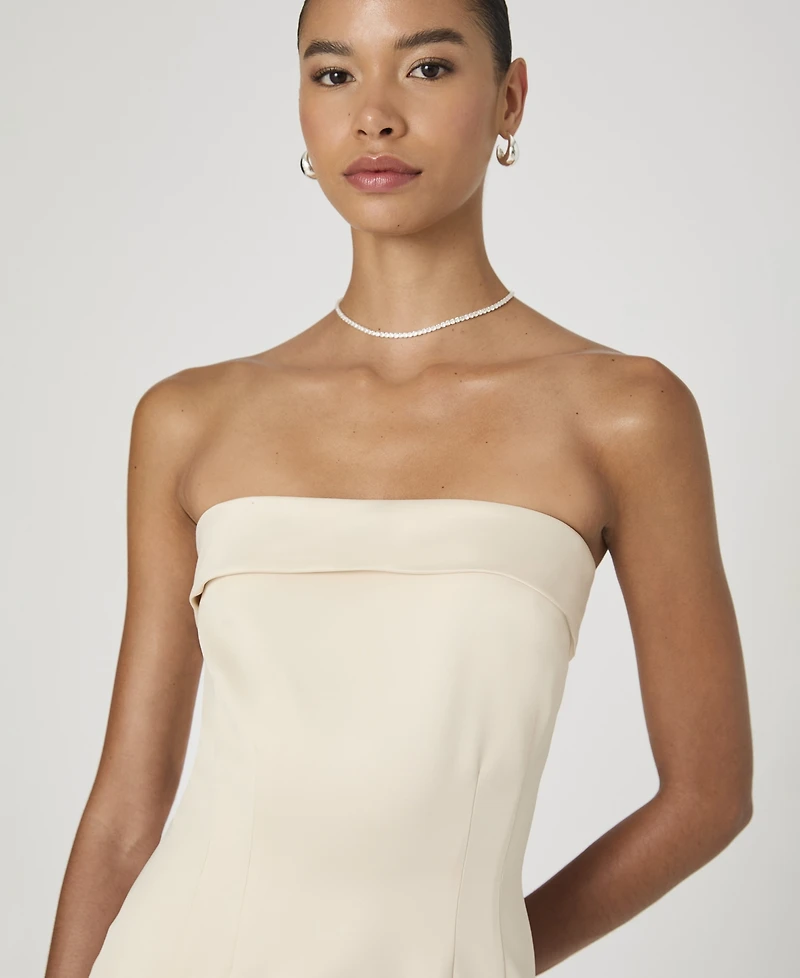 French Connection Women's Structured Satin Strapless Dress