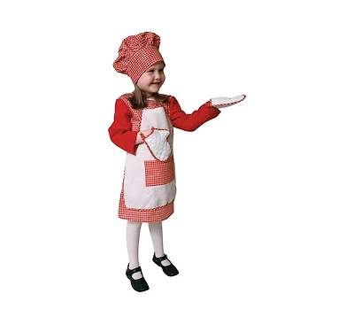 Dress Up America Red Gingham Chef Costume - Toddlers Girls