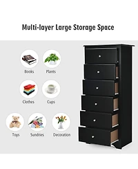 6 Drawers Chest Dresser Clothes Storage Bedroom Furniture Cabinet