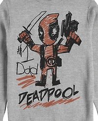 Fifth Sun Men's Deadpool Dad Crew Fleece Pullover