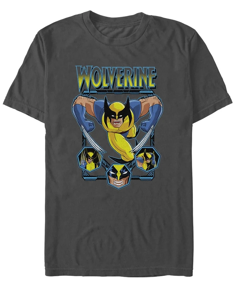 Fifth Sun Men's Wolverine Animated Attack Short Sleeve T-Shirt