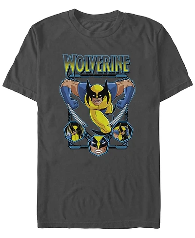 Fifth Sun Men's Wolverine Animated Attack Short Sleeve T-Shirt