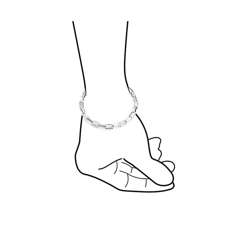 Bling Jewelry 4.2MM Rectangular Box Link Bracelet For Women Polished .925 Sterling Silver 8 inch