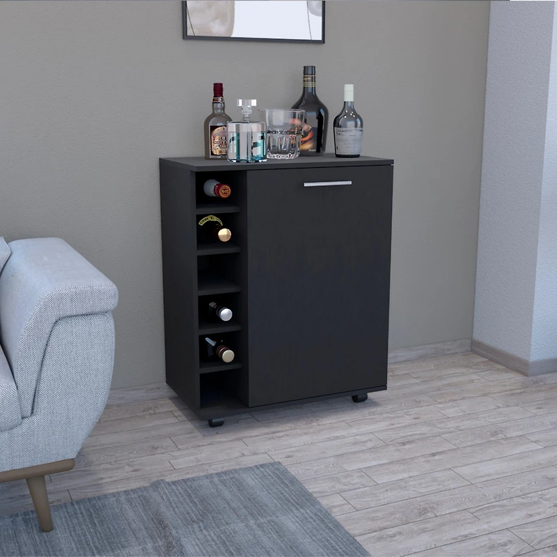 Tilden Bar-Coffee Cart 32" H, Kitchen & Living Room Cabinet Storage