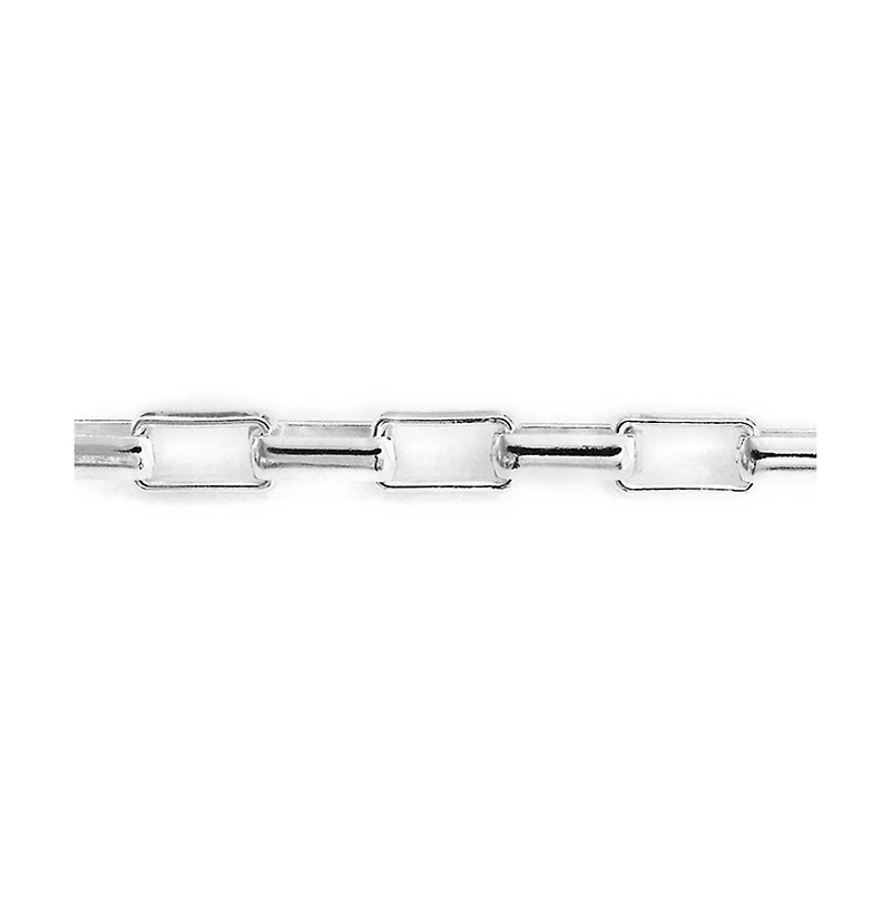 Bling Jewelry 4.2MM Rectangular Box Link Bracelet For Women Polished .925 Sterling Silver 8 inch