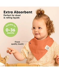 KeaBabies 8pk Lumi Muslin Baby Bibs, Bandana Bibs for Boy, Girl, Drool Bib Newborn, Toddler