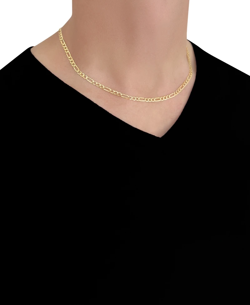 Italian Gold Figaro Link 20" Chain Necklace (4mm) in Solid 14k Gold