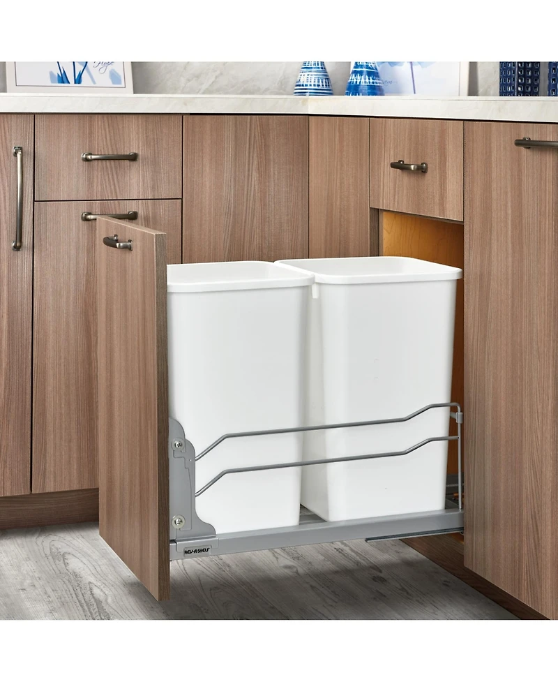 Rev-a-Shelf Double Pullout Trash Can 27 qt. with Soft-close, 53WC-1527SCDM-217