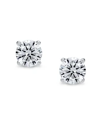 Bling Jewelry Round Solitaire Stud Earrings 4 Prong .925 Sterling Silver 6MM