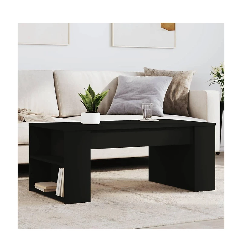 vidaXL Coffee Table Black 40.2"x21.7"x16.5" Engineered Wood