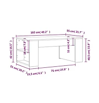 vidaXL Coffee Table Black 40.2"x21.7"x16.5" Engineered Wood