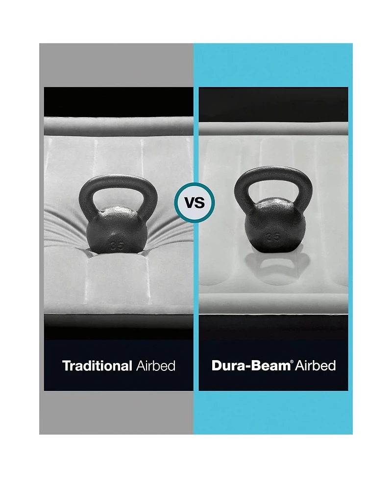 Intex TruAire Luxury Air Mattress with Fiber Tech and Built In Electric Pump