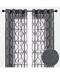 Chanasya Premium 2-Panel Faux Linen Shimmer Textured Sheer Curtain Panels