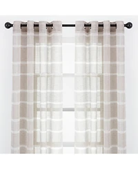 Chanasya Premium 2-Panel Faux Linen Shimmer Textured Sheer Curtain Panels
