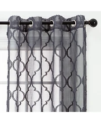 Chanasya Premium 2-Panel Faux Linen Shimmer Textured Sheer Curtain Panels