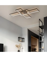 Jonathan Y Palco Contemporary Minimalist Metal Adjustable Dimmable Geometric Integrated Led Flush Mount