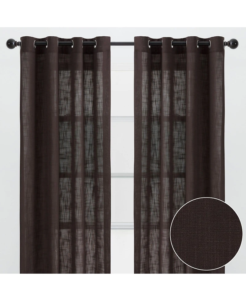Chanasya Premium 2-Panel Soft Textured Semi Sheer Grommet Curtains for Window Living Room Bedroom Kitchen Office