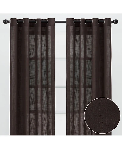 Chanasya Premium 2-Panel Soft Textured Semi Sheer Grommet Curtains for Window Living Room Bedroom Kitchen Office