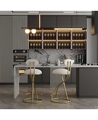 Upholstered Counter Height Bar Stools for Kitchen Island Set of 2, Stylish and Comfortable
