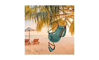 Slickblue Oxford Cloth Hanging Chair 100kg Capacity Seaside Courtyard Chair with Cup Holder & Wooden Stick