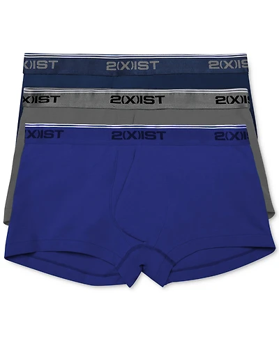 2(x)ist Men's Cotton Stretch 3 Pack No-Show Trunk