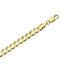 24" Open Curb Link Chain Necklace (7mm) in Solid 14k Gold